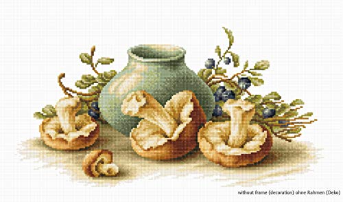 Luca-S Stillleben mit Pilzen Aida Kreuzstichset, Baumwolle, Mehrfarbig, 39x20,5cm Luca-S Stillleben mit Pilzen Aida Kreuzstichset, Baumwolle, Mehrfarbig, 39x20,5cm von LUCAS