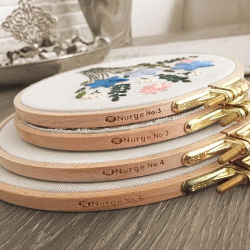 Runder Stickrahmen, Kreis, Kreuzstichrahmen, Krankenschwester-Stickrahmen (25 cm), Braun von Luca-S