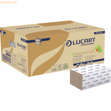 Lucart Papierhandtuch Eco Natural 863049 2lagig 21x25,3cm 3.800 Blatt von Lucart