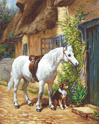 Luca-S B572 Neben dem Haus Kreuzstichset, Baumwolle, mehrfarbig, 42,5x34cm von LUCAS