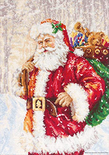 Luca-S B575 Santa Claus Kreuzstichset, Baumwolle, mehrfarbig, 21x30cm von Luca-S