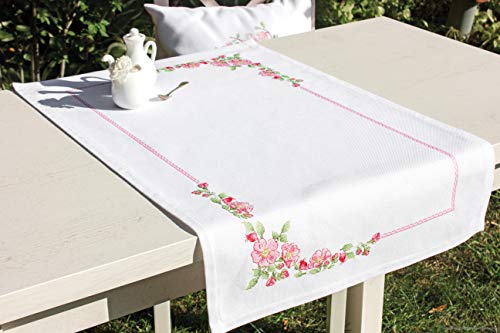 Luca-S FM010 Blümig Kreuzstichset Tischläufer, Baumwolle, mehrfarbig, 75x46cm Luca-S FM010 Blümig Kreuzstichset Tischläufer, Baumwolle, mehrfarbig, 75x46cm von LUCAS