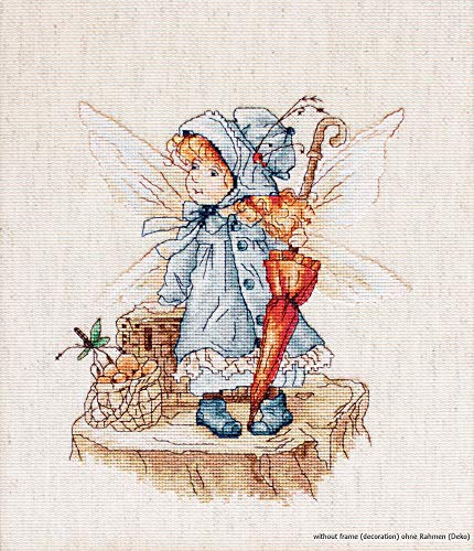 Luca-S Fliegende Fee Kreuzstichset, Baumwolle, Mehrfarbig, 18x20,5cm von Lucas