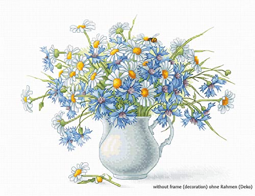Luca-S Kreuzstichset Kornblumen und Gänseblümchen, Zählmuster, 24,5x20cm Luca-S Kreuzstichset Kornblumen und Gänseblümchen, Zählmuster, 24,5x20cm von LUCAS
