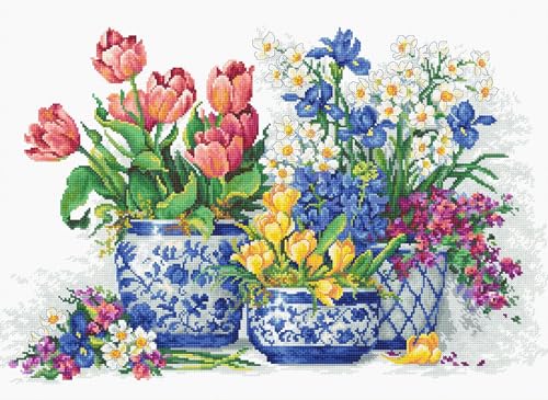 Luca-S Kreuzstich Set Frühlingsblumen, Zählmuster, 39x25cm Luca-S Kreuzstich Set Frühlingsblumen, Zählmuster, 39x25cm von Luca-S
