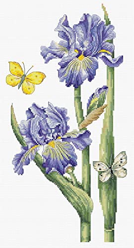 Luca-S Kreuzstich Set Gold Collection. Mai Iris, Zählmuster, 15x30cm von Luca-S