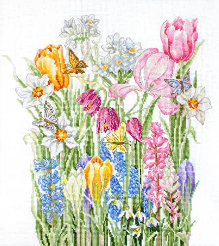 Luca-S Kreuzstich Set März Blumenstrauß, Zählmuster, 28x30cm von Luca-S