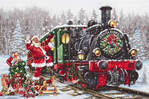 Luca-S Kreuzstich Set Santa – Express, Zählmuster, 42x28cm von Luca-S