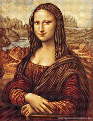 Luca-S Mona Lisa Kreuzstichset, Baumwolle, Mehrfarbig, 40x53cm von LUCAS