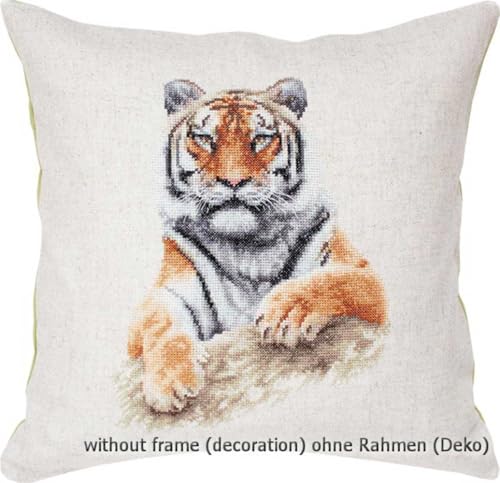 Luca-S PB131 Tiger Kreuzstichkissen, Baumwolle, mehrfarbig, 40x40cm von LUCAS