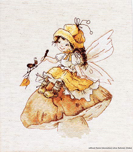 Luca-S Pilzfee Kreuzstichset, Baumwolle, Mehrfarbig, 17,5x22cm von LUCAS