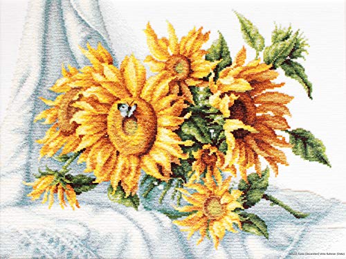 Luca-S Sonnenblumen Kreuzstichset, Baumwolle, Mehrfarbig, 33,5x25,5cm Luca-S Sonnenblumen Kreuzstichset, Baumwolle, Mehrfarbig, 33,5x25,5cm von Luca-S