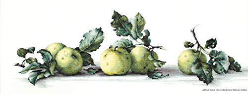 Luca-S Stillleben mit Äpfeln Kreuzstichset, Baumwolle, Mehrfarbig, 49,5x16,5cm von LUCAS