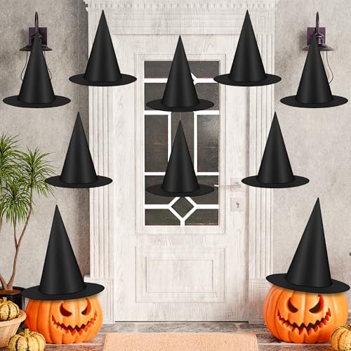 Hexenhüte, Hexenhut, Halloween-Dekoration, schwarzer Zaubererhut, Hexenkostüm, Zubehör, schwimmende Hüte für Damen und Kinder, mit 4,8 m langem Seil, Halloween-Dekorationen, für drinnen und draußen Hexenhüte, Hexenhut, Halloween-Dekoration, schwarzer Zaubererhut, Hexenkostüm, Zubehör, schwimmende Hüte für Damen und Kinder, mit 4,8 m langem Seil, Halloween-Dekorationen, für drinnen und draußen von Luces