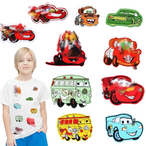 Cars Bügelbilder für Textilien Kinder Patches Set- Mc Queen Aufbügelflicken Flicken zum Aufbügeln Bügelflicken Bestickte Aufnäher zum Sticker Aufnähen oder Aufbügeln auf Kleidung Jeans Mützen Zubehör von Luchild