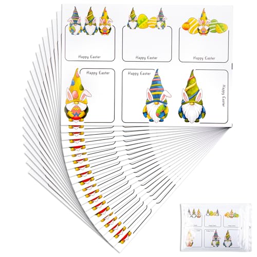 Luchild 120x Osterzwerg Aufkleber Dekosticker, Frohe Ostern aufkleber, kinder Ostergeschenke Etiketten, Ostern Dekoration Aufkleber für Umschlag Tasche Ostern Handwerk Dekorationen Party von Luchild