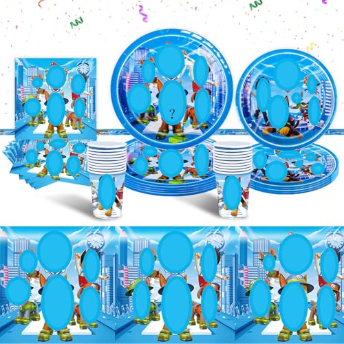 Partyges chirr Kindergeburtstag Deko- 51 Pcs Blau Dog Geburtstag Deko Kinder Birthday Pappteller Set Geburtstagsdeko Mädchen Junge Geschirr Party Tableware Supplies Teller Tischdecke Servietten Tassen Partyges chirr Kindergeburtstag Deko- 51 Pcs Blau Dog Geburtstag Deko Kinder Birthday Pappteller Set Geburtstagsdeko Mädchen Junge Geschirr Party Tableware Supplies Teller Tischdecke Servietten Tassen von Luchild