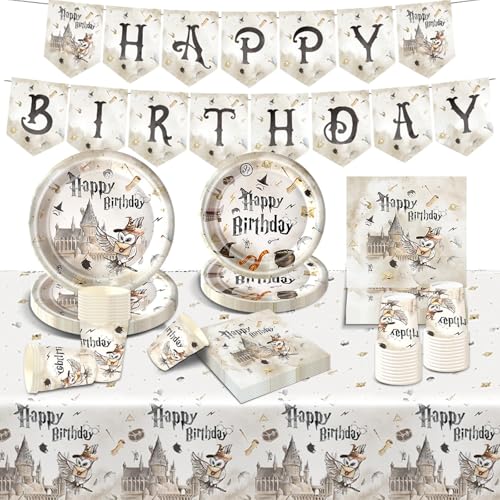 Partygeschirr Kinder Wizard Geburtstag Deko-52Pcs Hary Pappteller Tischdecke Banner Kindergeburtstag Junge Mädchen Geburtstags Geschirr Birthday Party Tableware Supplies Kit Teller Servietten Tassen Partygeschirr Kinder Wizard Geburtstag Deko-52Pcs Hary Pappteller Tischdecke Banner Kindergeburtstag Junge Mädchen Geburtstags Geschirr Birthday Party Tableware Supplies Kit Teller Servietten Tassen von Luchild