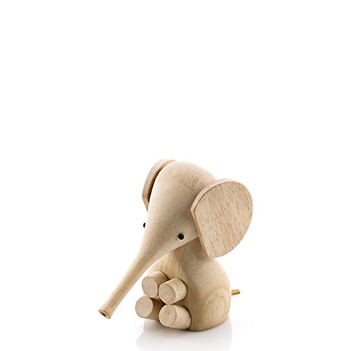 Lucie Kaas Holzfigur Elefantenbaby 11cm, aus Kautschukholz gefertigt, GF01, Hellbraun von Lucie Kaas
