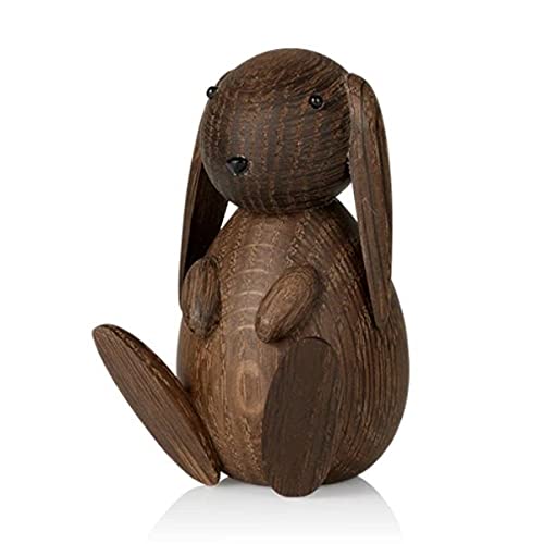 Lucie Kaas Holzfigur in Form eines Hasen, aus geräucherter Eiche hergestellt, Farbe: Natur, Höhe: 9 cm, BU01SOS, Mehrfarbig von Lucie Kaas