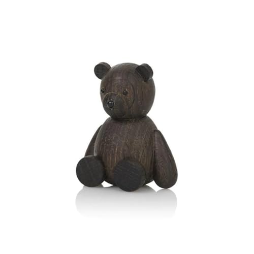Lucie Kaas Skjode Holzfigur Teddybär 9cm, aus geräuchertem Eichenholz gefertigt, TE01SOS von Lucie Kaas