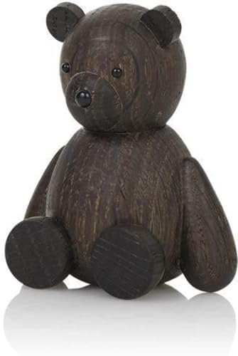 Lucie Kaas Skjode Holzfigur Teddybär 9cm, aus geräuchertem Eichenholz gefertigt, TE01SOS von Lucie Kaas