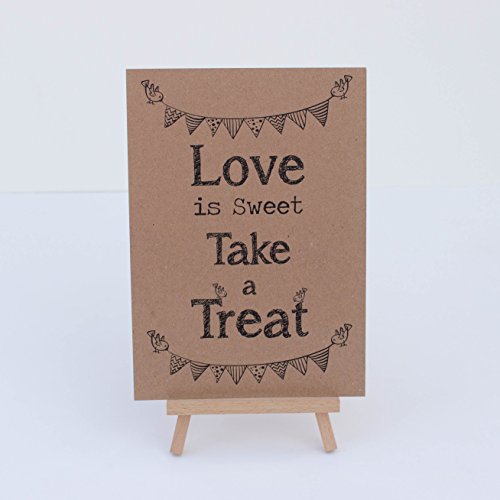 Luck and Luck Schild mit der Aufschrift "Love is sweet" für Süßigkeiten-Stände auf Hochzeiten, mit Staffelei Luck and Luck Schild mit der Aufschrift "Love is sweet" für Süßigkeiten-Stände auf Hochzeiten, mit Staffelei von Luck and Luck