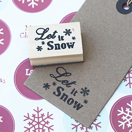 Let It Snow With Small Snowflake Design Wooden Stamp, Great For DIY Craft Ideas. by Luck von Luck and Luck