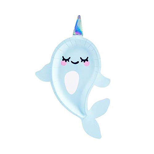 Luck and Luck Narwhal Seaside Pappteller – Meerjungfrauenparty x 6 von Luck and Luck