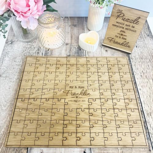 Luck and Luck Personalisiertes Puzzle-Gästebuch mit Sockel, Hochzeits-Holz-Gästebuch, Puzzle-Gästebuch, alternatives Gästebuch, rustikales Hochzeits-Andenken, Geschenk Luck and Luck Personalisiertes Puzzle-Gästebuch mit Sockel, Hochzeits-Holz-Gästebuch, Puzzle-Gästebuch, alternatives Gästebuch, rustikales Hochzeits-Andenken, Geschenk von Luck and Luck