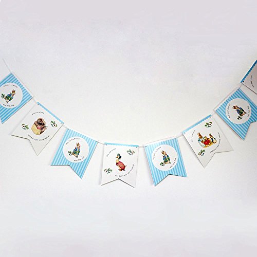 Luck and Luck Wimpelkette/Girlande mit verschiedenen Motiven von Beatrix Potter, Peter Hase und seine Freunde, 3 m, Partydekoration. von Luck and Luck