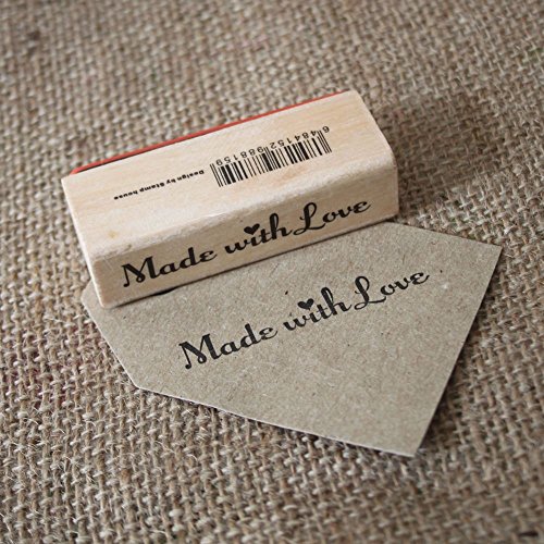 Stempel aus Holz mit Aufschrift "Made With Love" – Basteln/Scrapbooking/handgefertigte Anhänger von Luck and Luck