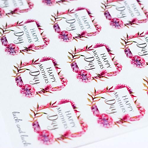 Luck Happy Mothers Day Pink Blossom Stickerbogen mit 35 Stickern von Luck