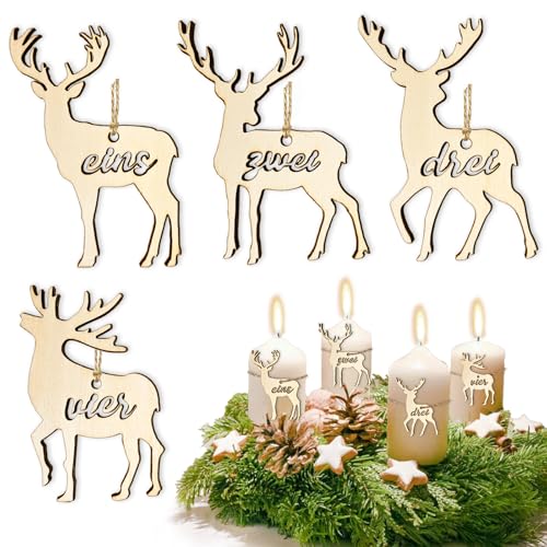 Adventskranz Zahlen 1 2 3 4 für Kerzen & Kerzenhalter, Zahlen Adventskranz Holz Deko Weihnachten Kerzenanhanger, für Adventskerzen Deko Weihnachtsbaum Deko Adventskranz Zahlen 1 2 3 4 für Kerzen & Kerzenhalter, Zahlen Adventskranz Holz Deko Weihnachten Kerzenanhanger, für Adventskerzen Deko Weihnachtsbaum Deko von Luckeey