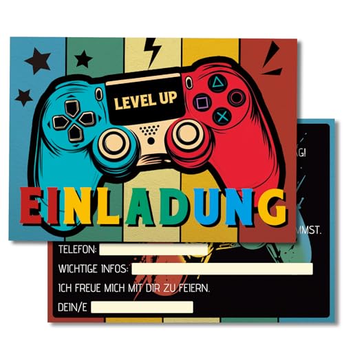 Luckeey 12x Einladungskarten Kindergeburtstag Junge Mädchen, Geburtstag Party Karten, Geburtstagseinladungen für Einladung Kindergeburtstag Junge von Luckeey
