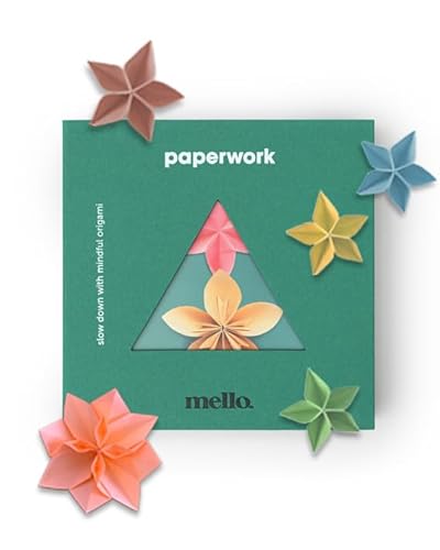 Mello Origami-Set, Papierfalt- und Papierblumenherstellungs-Set, inklusive Origami-Buch und Origami-Papier, Entspannungsgeschenke für Frauen, Achtsamkeitsgeschenke für Frauen, japanisches von Luckies of London