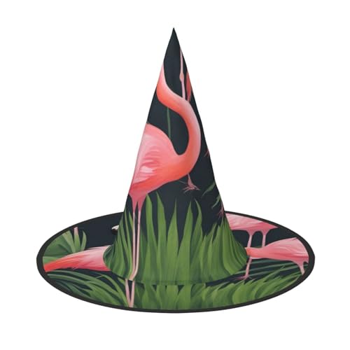 Flamingo-Sukkulenten-Druck, Halloween-Hexenhut, einzigartiger Steeple-Top-Kostüm, Hut für Party, Festival, Dekoration Flamingo-Sukkulenten-Druck, Halloween-Hexenhut, einzigartiger Steeple-Top-Kostüm, Hut für Party, Festival, Dekoration von Luckily&Day