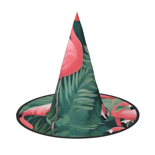 Flamingo-Sukkulenten-Druck, Halloween-Hexenhut, einzigartiger Steeple-Top-Kostüm, Hut für Party, Festival, Dekoration Flamingo-Sukkulenten-Druck, Halloween-Hexenhut, einzigartiger Steeple-Top-Kostüm, Hut für Party, Festival, Dekoration von Luckily&Day