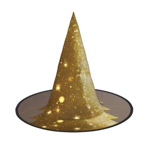 Goldener Weihnachtsbaum-Druck, Halloween-Hexenhut, einzigartiger Kirchturm, Kostüm, Hut für Party, Festival, Dekoration Goldener Weihnachtsbaum-Druck, Halloween-Hexenhut, einzigartiger Kirchturm, Kostüm, Hut für Party, Festival, Dekoration von Luckily&Day