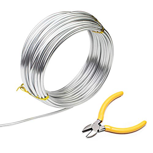 Luckkyme 10 Meter biegbarer Metall-Basteldraht, silberfarbener Aluminiumdraht für Puppen, Spielzeug, DIY Handwerk von Luckkyme