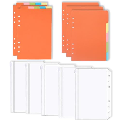 Lucktao 30 Stück Ordner Trennblätter,A5 Index Teiler,Trennblätter A5,6 Loch Ordner Register,mit 5 Stück 6 Löcher Binder Reißverschluss Taschen,für Ordner A5,Loseblatt Notizbuch,Ringbucheinlagen Lucktao 30 Stück Ordner Trennblätter,A5 Index Teiler,Trennblätter A5,6 Loch Ordner Register,mit 5 Stück 6 Löcher Binder Reißverschluss Taschen,für Ordner A5,Loseblatt Notizbuch,Ringbucheinlagen von Lucktao