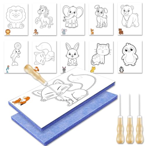 Lucktao Prickelnadel Set Kinder,Prickelset,Filzen Starterset Kinder,mit 2 Prickelfilz,3 Prickelnadel,10 Stickbilder,für Prickelnadel Set Kinder ab 3,Verwendung unter Aufsicht der Eltern Lucktao Prickelnadel Set Kinder,Prickelset,Filzen Starterset Kinder,mit 2 Prickelfilz,3 Prickelnadel,10 Stickbilder,für Prickelnadel Set Kinder ab 3,Verwendung unter Aufsicht der Eltern von Lucktao