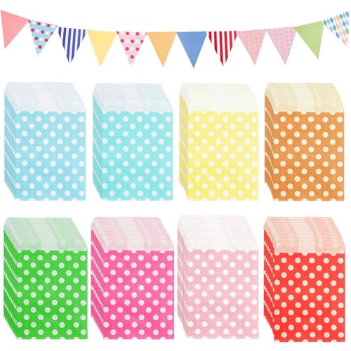 Luckwaii Candy Bar Tüten Butterbrottüten Candy Bar Zubehör Deko, 80 Stück Mitgebsel Tüten mit 12 Wimpelkette Outdoor und 1 Ribbon Papiertüten Bunt für Kindergeburtstag Hochzeit Weihnachten (8 Farben) Luckwaii Candy Bar Tüten Butterbrottüten Candy Bar Zubehör Deko, 80 Stück Mitgebsel Tüten mit 12 Wimpelkette Outdoor und 1 Ribbon Papiertüten Bunt für Kindergeburtstag Hochzeit Weihnachten (8 Farben) von Luckwaii