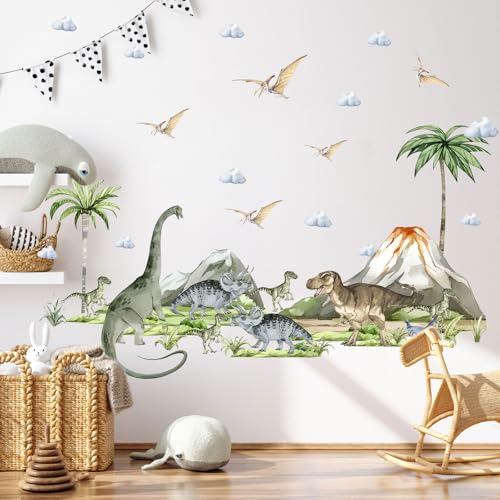 Luckwaii Dino Wandtattoo Kinderzimmer Wandsticker Babyzimmer Wandaufkleber Groß Kinder Dinosaurier Deko Pflanzen VulkanWandbild Selbstklebend Wanddeko für Jungen Spielzimmer Luckwaii Dino Wandtattoo Kinderzimmer Wandsticker Babyzimmer Wandaufkleber Groß Kinder Dinosaurier Deko Pflanzen VulkanWandbild Selbstklebend Wanddeko für Jungen Spielzimmer von Luckwaii