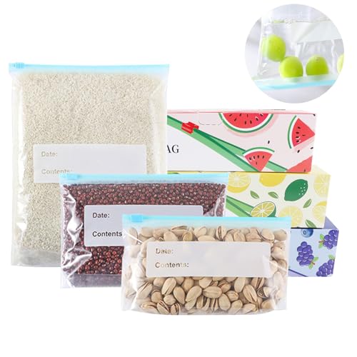 Luckwaii Gefrierbeutel Zipper Ziplock Beutel, 60 Stück Wiederverwendbare Gefrierbeutel Lebensmittel Beutel Großer Mittlerer Kleiner Größen Freezer Bags Zip Beutel Küche Abdeckhauben für Lebensmittel Luckwaii Gefrierbeutel Zipper Ziplock Beutel, 60 Stück Wiederverwendbare Gefrierbeutel Lebensmittel Beutel Großer Mittlerer Kleiner Größen Freezer Bags Zip Beutel Küche Abdeckhauben für Lebensmittel von Luckwaii