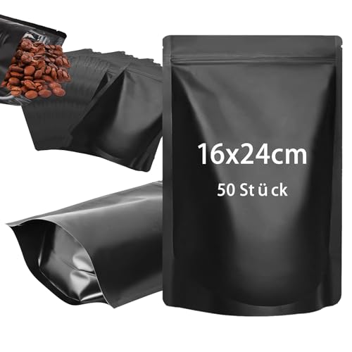 Luckwaii Mylar Beutel Druckverschlussbeutel Baggys Tüten 50 Stück Wiederverschließbare Beutel Mylarfolie, Lebensmittel Aufbewahrung Matte Aluminiumfolie Hitzeversiegelbare Verpackungstüten 16 x 24 cm Luckwaii Mylar Beutel Druckverschlussbeutel Baggys Tüten 50 Stück Wiederverschließbare Beutel Mylarfolie, Lebensmittel Aufbewahrung Matte Aluminiumfolie Hitzeversiegelbare Verpackungstüten 16 x 24 cm von Luckwaii