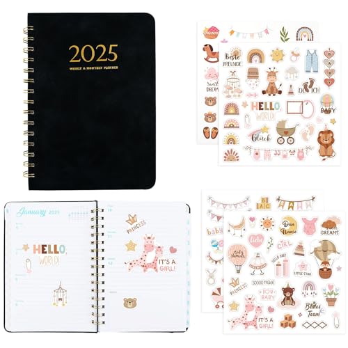 Luckwaii Terminplaner 2025 Kalender Ringbuch A5 Nachfüllbar Ostern, Buchkalender 2025 1 Woche 2 Seiten Softcover Tagebuch mit 4 Sticker Fotoalbum, Wochenplaner Nachfüllpapier für Kalender 2025 Planer von Luckwaii