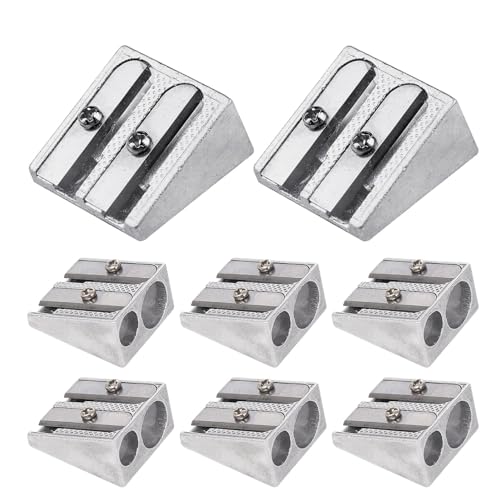 Doppelloch Bleistiftspitzer, 8 Stück Magnesium-Bleistiftspitzer Hand-Bleistiftspitzer, Metall Doppelspitzer Bleistiftspitzer Aus Metall Für Normalstarke Und Dicke Stifte (Geeignet Für 8mm Und 11mm) Doppelloch Bleistiftspitzer, 8 Stück Magnesium-Bleistiftspitzer Hand-Bleistiftspitzer, Metall Doppelspitzer Bleistiftspitzer Aus Metall Für Normalstarke Und Dicke Stifte (Geeignet Für 8mm Und 11mm) von Luckxing
