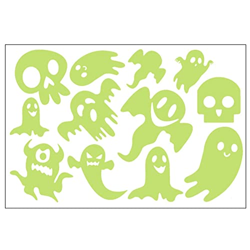 Halloween Sticker, Halloween Geist Aufkleber, Halloween Wandaufkleber Fluoreszierende, Halloween Leuchtende Geist Dekoration, Halloween Fenster Aufkleber Sticker, Halloween Furcht DEK von Luckxing