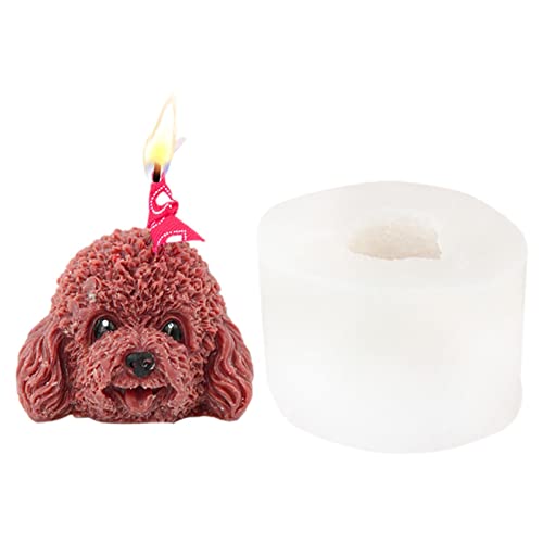 Luckxing Kerzen Silikonform Hundekopf Silikonform Kerzenform, 3D Weihnachten Kerzen Formen DIY Handgemachtes Kerzen Gießformen Kerzengießform Für Duftkerzen, Seifen, Süßigkeiten (Hundekopf) von Luckxing